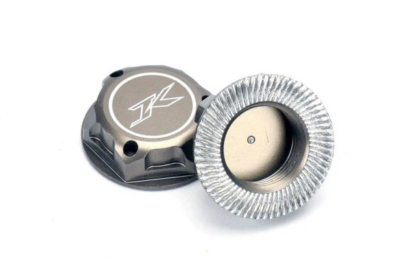 DADO RUOTA 1:8 FLANGIATO ZIGRINATO CHIUSO 17mm ALLUMINIO - JK661701HA - Image 2