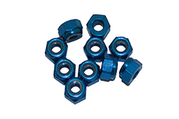 DADO AUTOBLOCCANTE M4 ALLUMINIO - 10 PEZZI - BLU