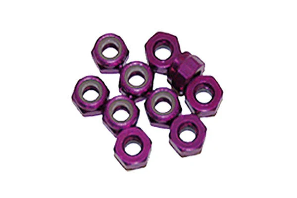 DADO AUTOBLOCCANTE M4 ALLUMINIO - 10 PEZZI - VIOLA
