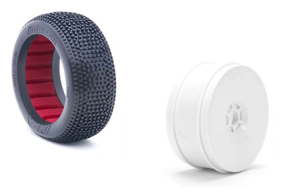 TRENO GOMME AKA IMPACT CON CERCHIO ED INSERTO DA INCOLLARE - 1:8 - SUPER SOFT LONGWEAR