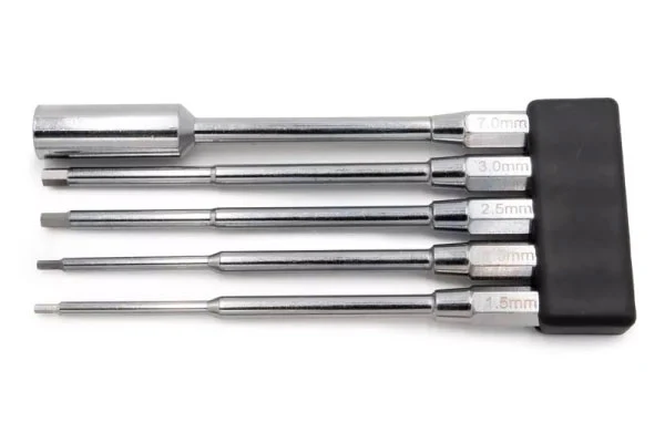 SET PUNTE PER CACCIAVITE IN TITANIO DA 1,5/2/2,5MM E CHIAVE A TUBO DA 3/7MM