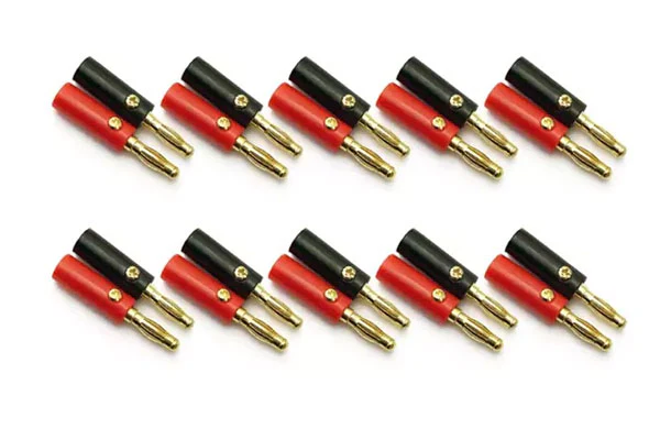 CONNETTORE A BANANA PLACCATO ORO 4MM MASCHIO/FEMMINA - 10 PEZZI
