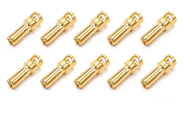 CONNETTORE PLACCATO ORO PK 5MM MASCHIO - 10 PEZZI