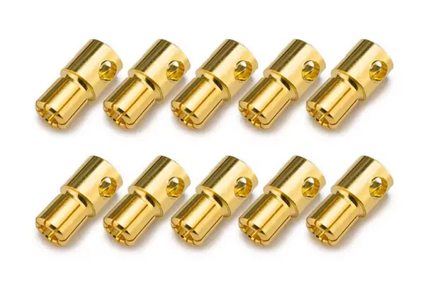 CONNETTORE PLACCATO ORO PK 6MM MASCHIO - 10 PEZZI