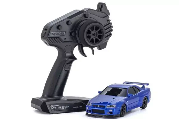 MINI-Z AWD NISSAN SKYLINE GT-R R34 - METALLIC BLUE - RTR ON-ROAD 1:27 - Image 3