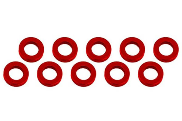 RASAMENTO M3 x 6 x 2 mm ALLUMINIO - 10 PEZZI - ROSSO