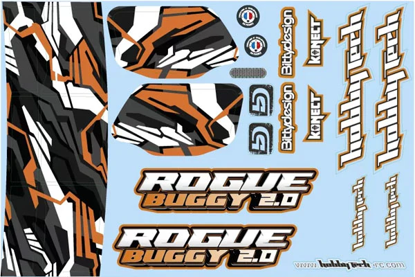 FOGLIO ADESIVI ROGUE BUGGY 2.0 - ARANCIO - STICK-RGBUG-OR-2.0
