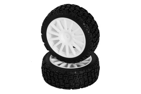 PNEUMATICI DA RALLY 25MM INCOLLATI SU CERCHI BIANCHI A 12 RAGGI - LC8039