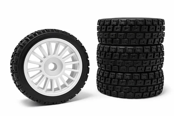 GOMME DA RALLY INCOLLATE SU CERCHIO BIANCO - MX-P103003