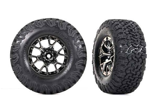 GOMME BFGOODRICH ALL-TERRAIN T/A KO2 INCOLLATE SU CERCHI CROMATI NERI - 10187-BLKCR