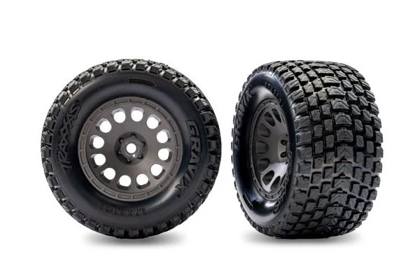 GOMME GRAVIX POSTERIORI INCOLLATE SU CERCHI GRIGIO ANTRACITE - 10775-GRAY