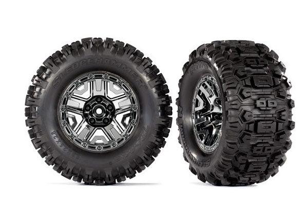 GOMME SLADGEHAMMER 2.8" INCOLLATE SU CERCHI CROMATI NERI - 9072