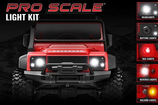 KIT LUCI LED PRO-SCALE COMPLETO PER CARROZZERIA 9712 LAND ROVER DEFENDER - 9784