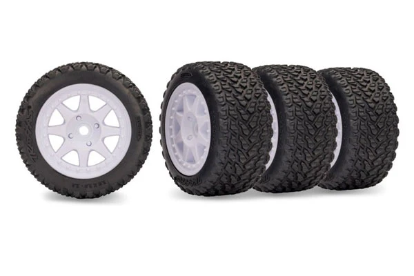 SET GOMME MINI RALLY INCOLLATE SU CERCHIO BIANCO - 10874
