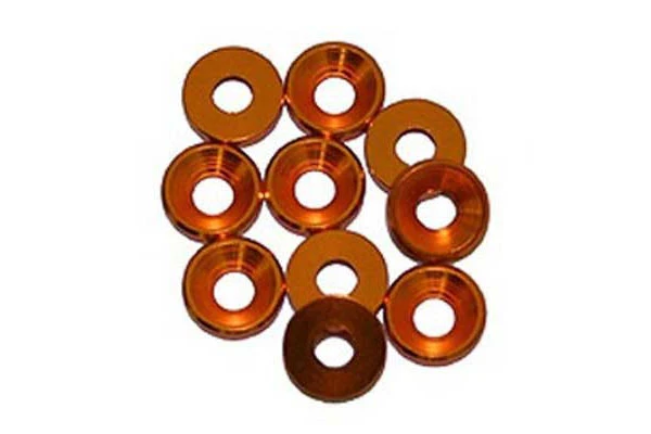 RONDELLA CONICA M3 ALLUMINIO - 10 PEZZI - ARANCIONE