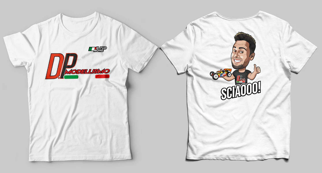 T-SHIRT BIANCA D.P MODELLISMO PERSONALIZZATA - TAGLIA L