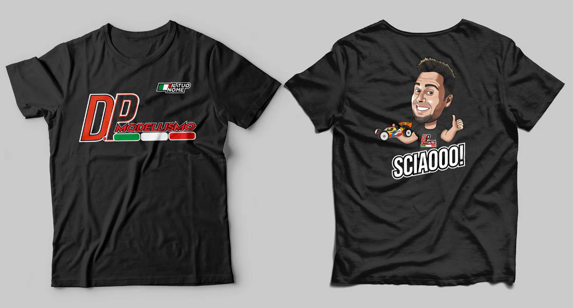 T-SHIRT NERA D.P MODELLISMO PERSONALIZZATA - TAGLIA XL