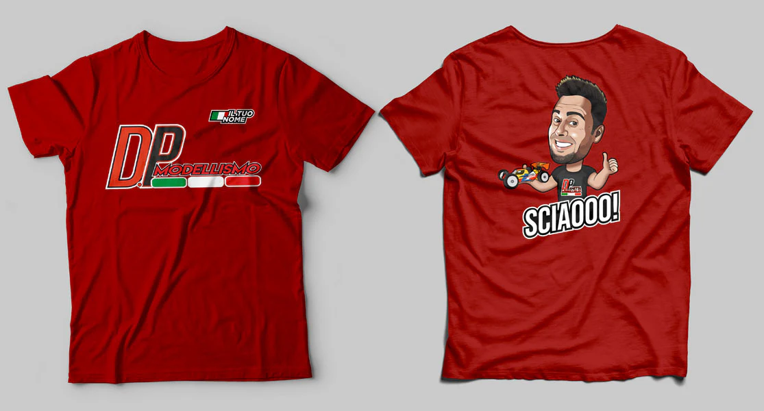 T-SHIRT ROSSA D.P MODELLISMO PERSONALIZZATA - TAGLIA S